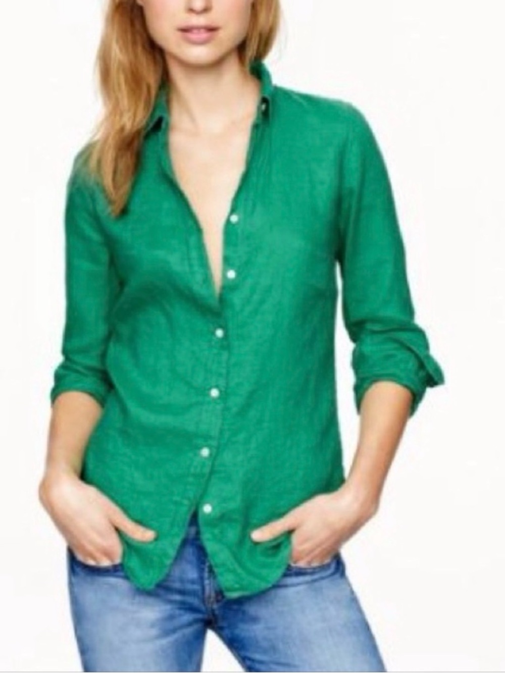 jcrew NWOT irish linen shirt size 0